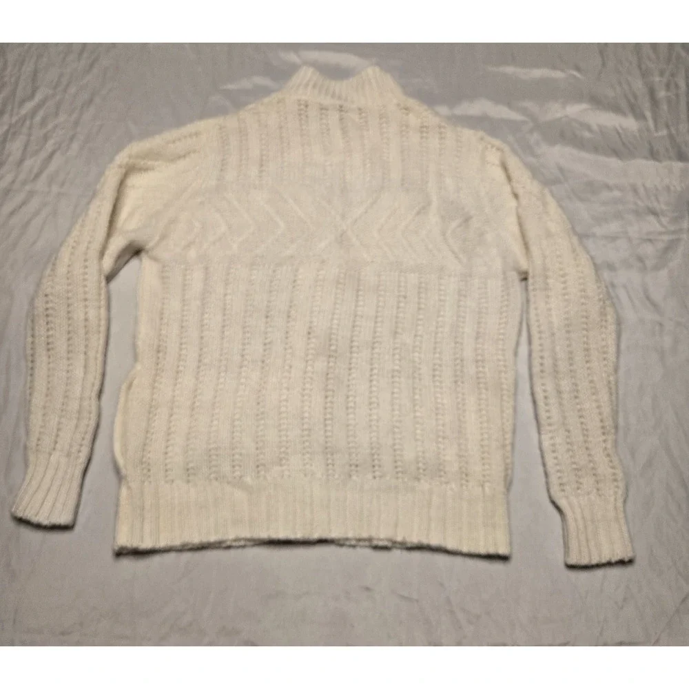 Vtg Fantastic Brand Off White‎ Cream Button Knit Cardigan Womens Medium